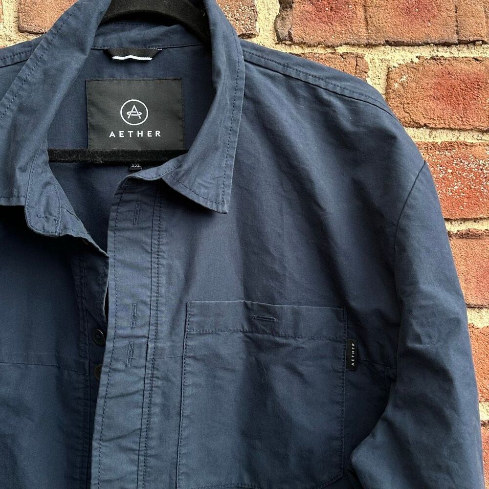 Aether Pine Shacket Button Down Navy Blue Men's X… - image 3